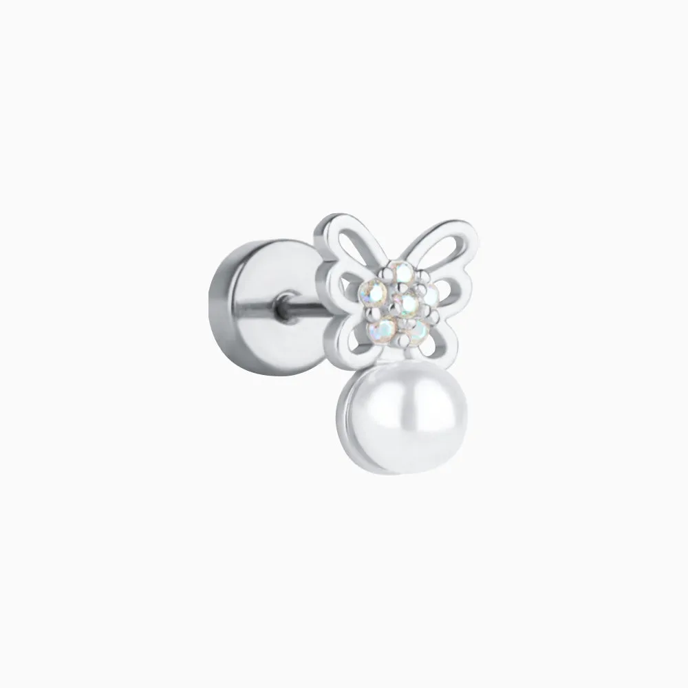 Butterfly Pearl Stud