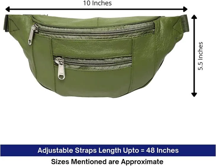 Carl Sheep Nappa Leather Small Size Olive Waist Fanny Bag