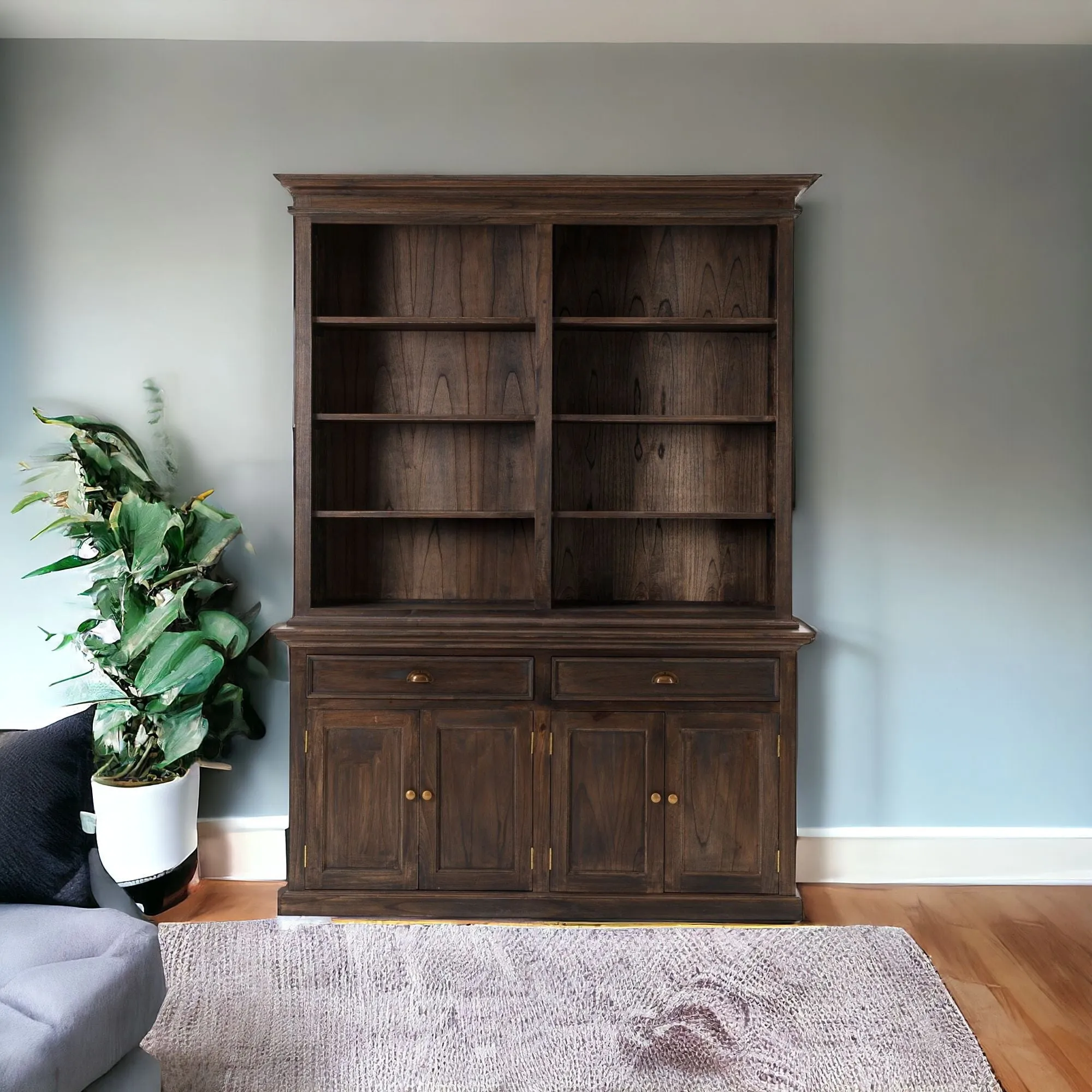 Classic Black Wash Display Hutch