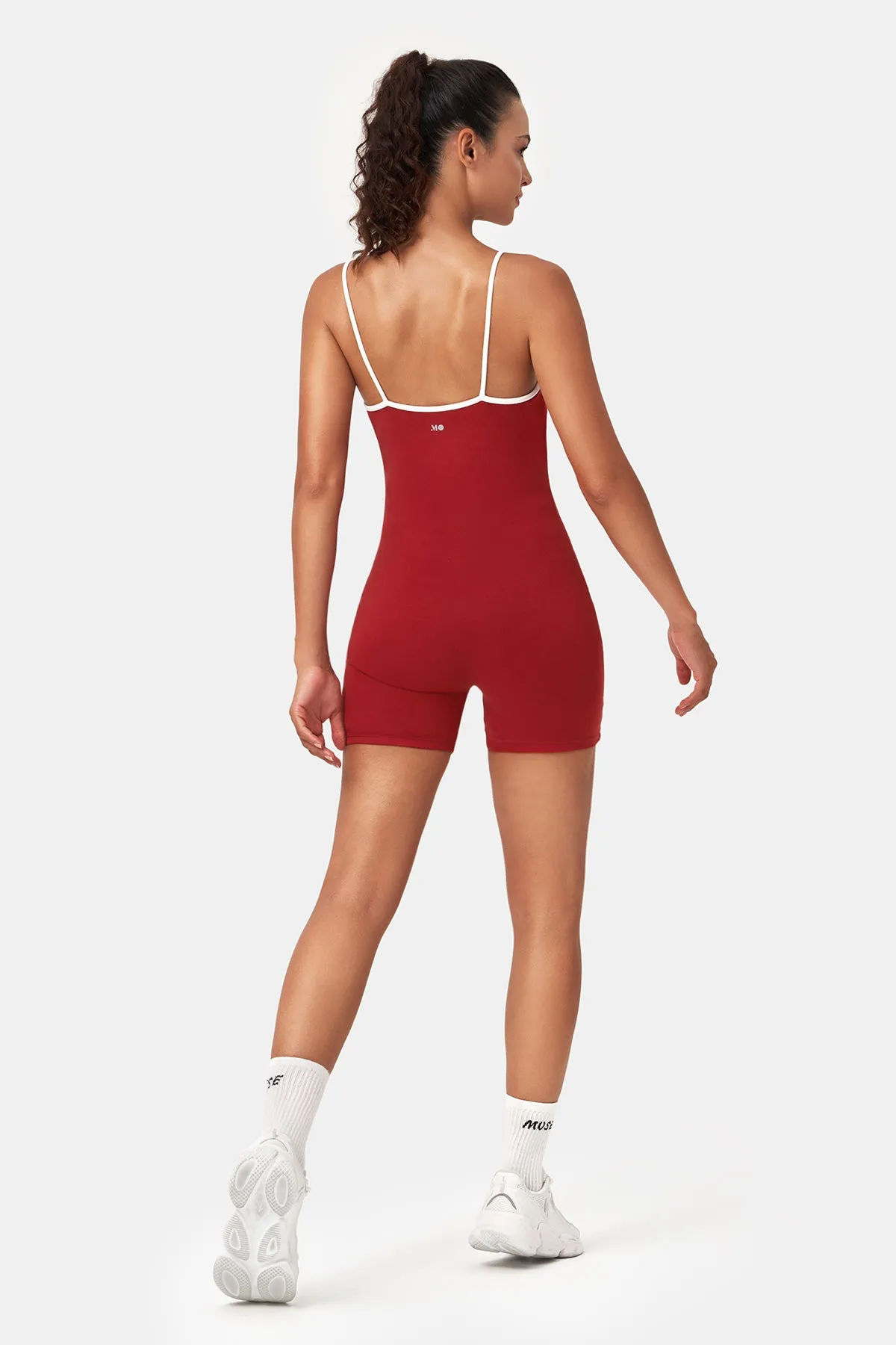 Classic Contrast Halter Short Romper