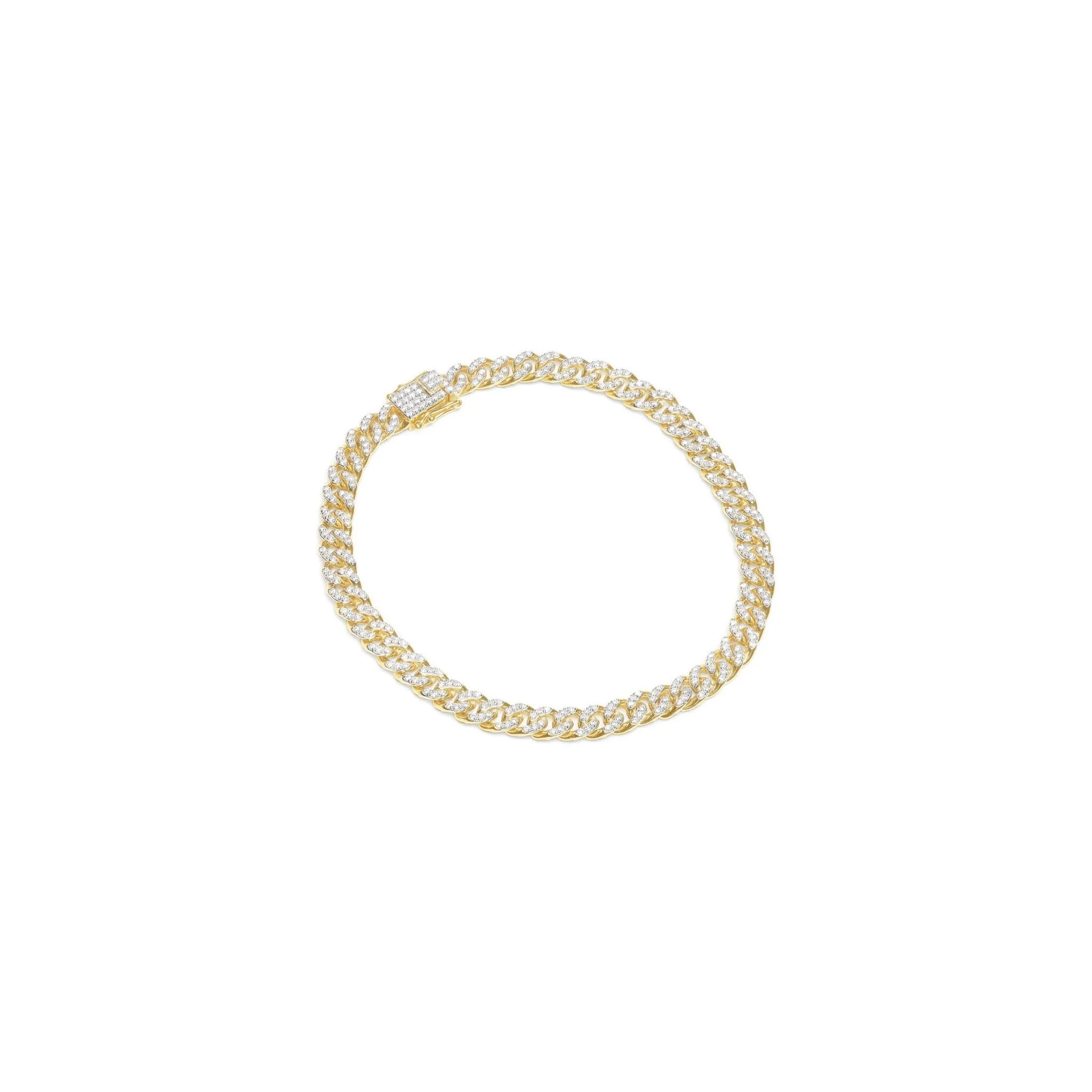 Classic Diamond Cuban Chain Bracelet