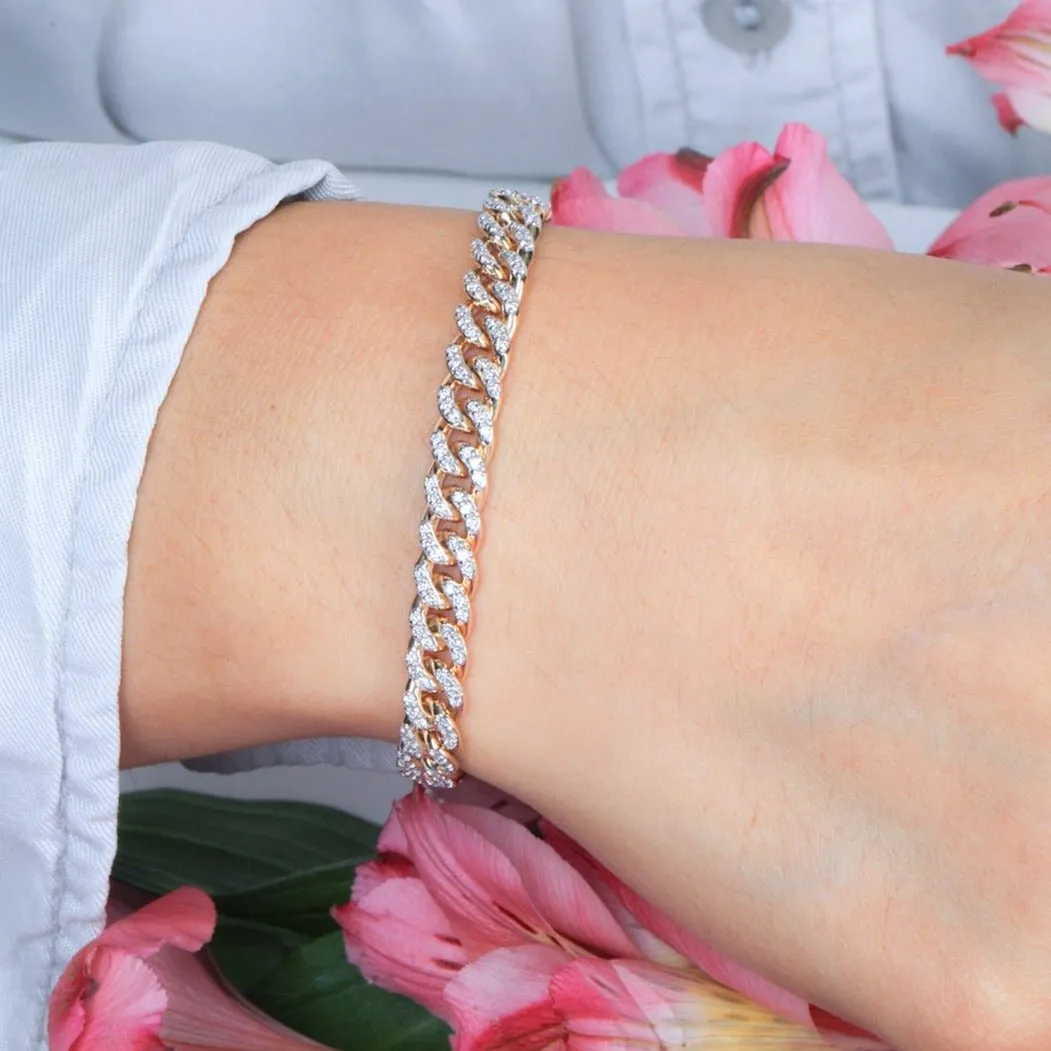 Classic Diamond Cuban Chain Bracelet