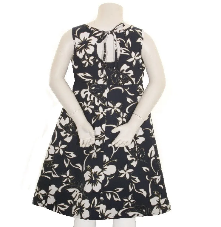 Classic Hibiscus Girls Keyhole Dress