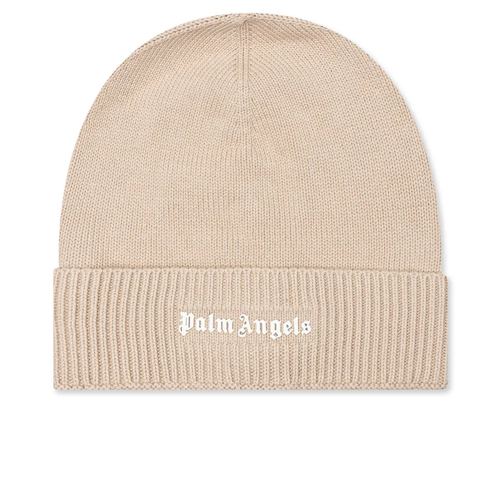 Classic Logo Beanie - Beige/White