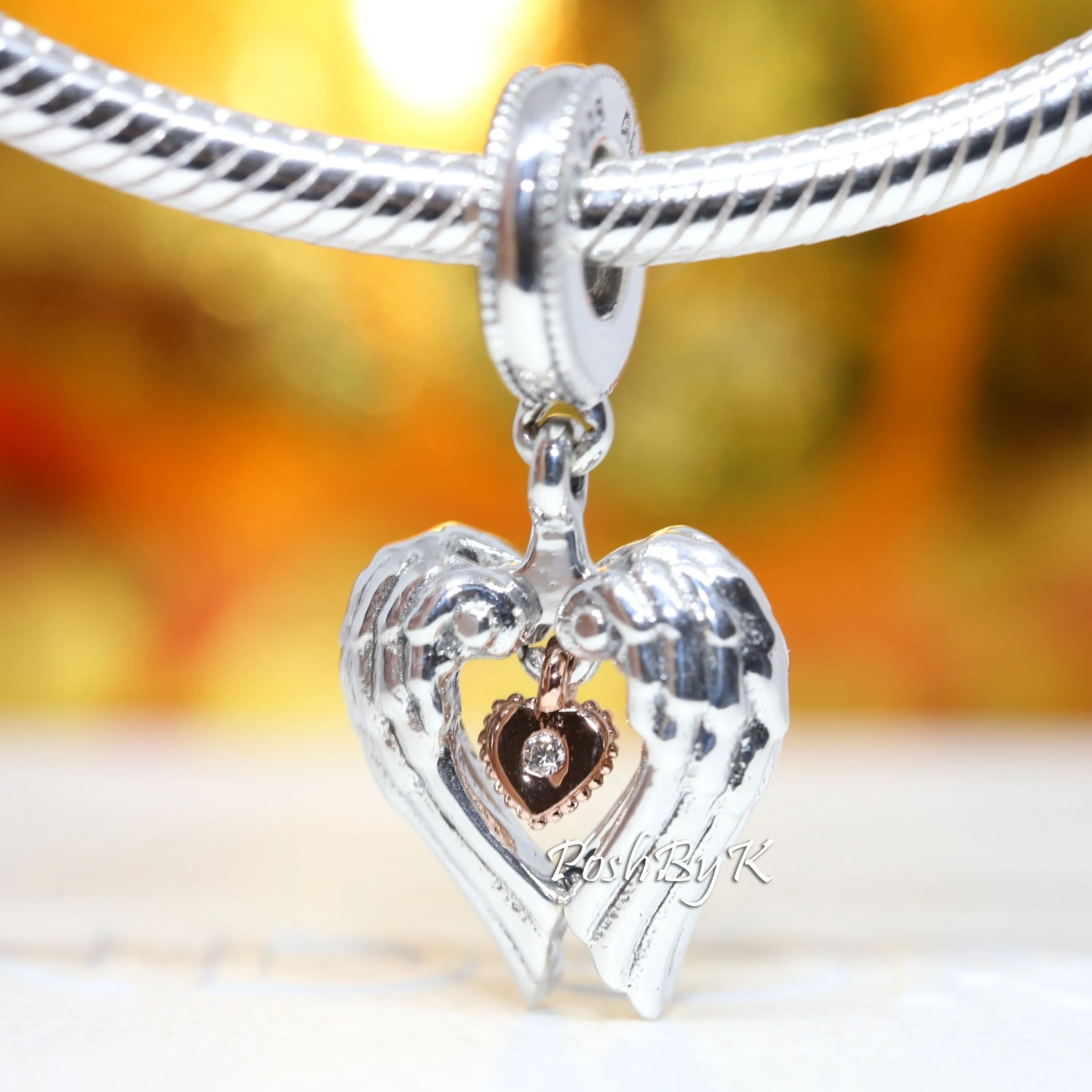 Club 2021 Angel Wings & Heart Dangle Charm 789296C01