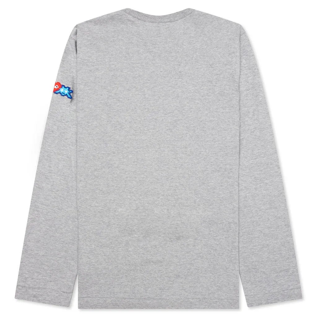 Comme des Garcons PLAY x the Artist Invader L/S Tee - Grey