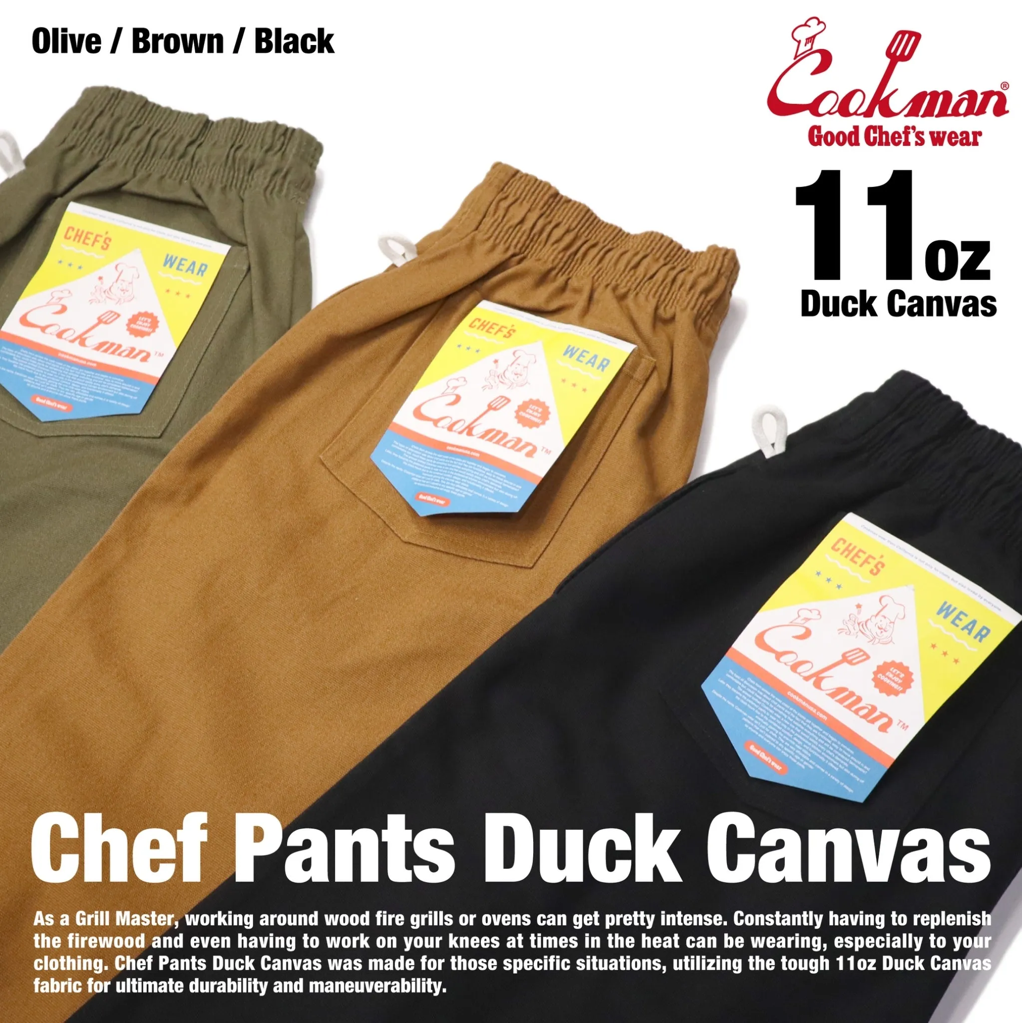 Cookman Chef Pants - Duck Canvas : Olive