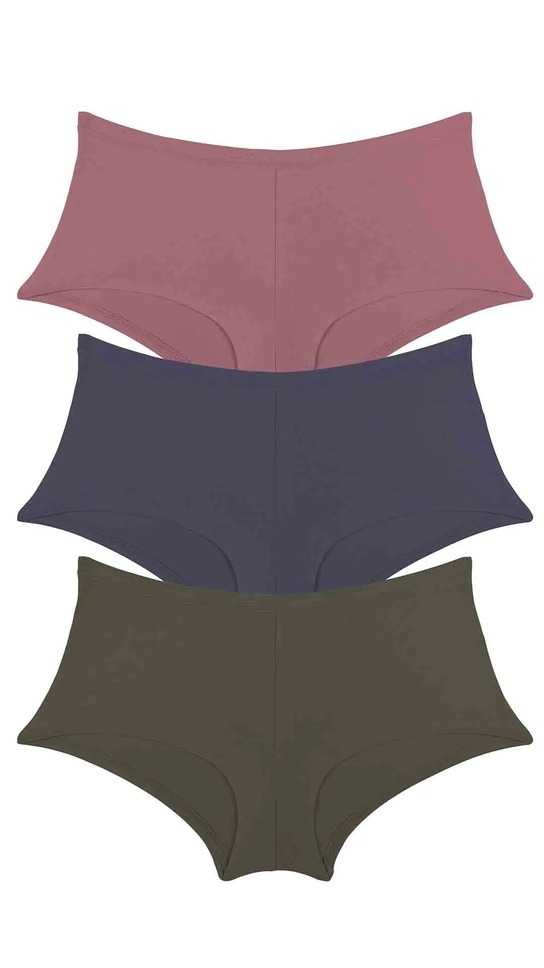 Cotton Boyshort Brief Solid Pack of 3