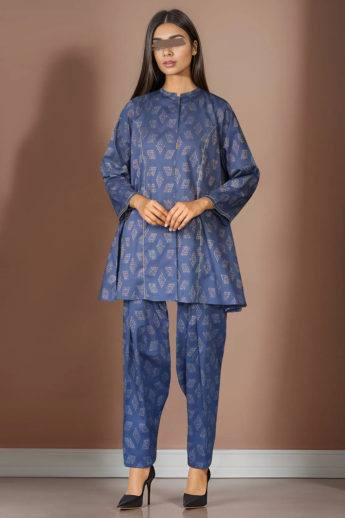 Cotton Jacquard Stitched 2 Piece (Shirt/Trouser)