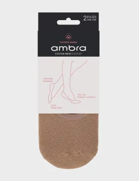 Cotton Mesh Footlet - 2pp (Natural)