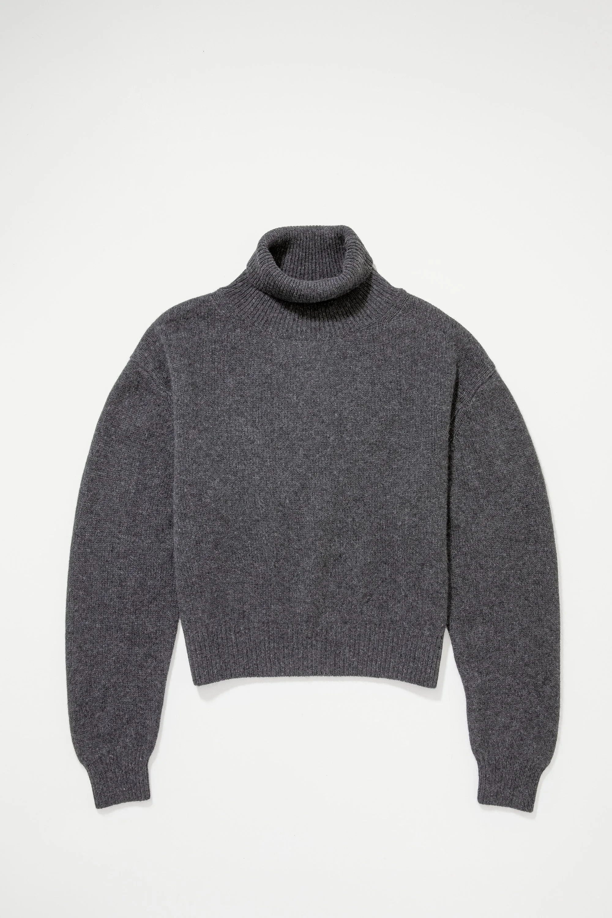 Cramond Cashmere Roll Neck Jumper - Grey