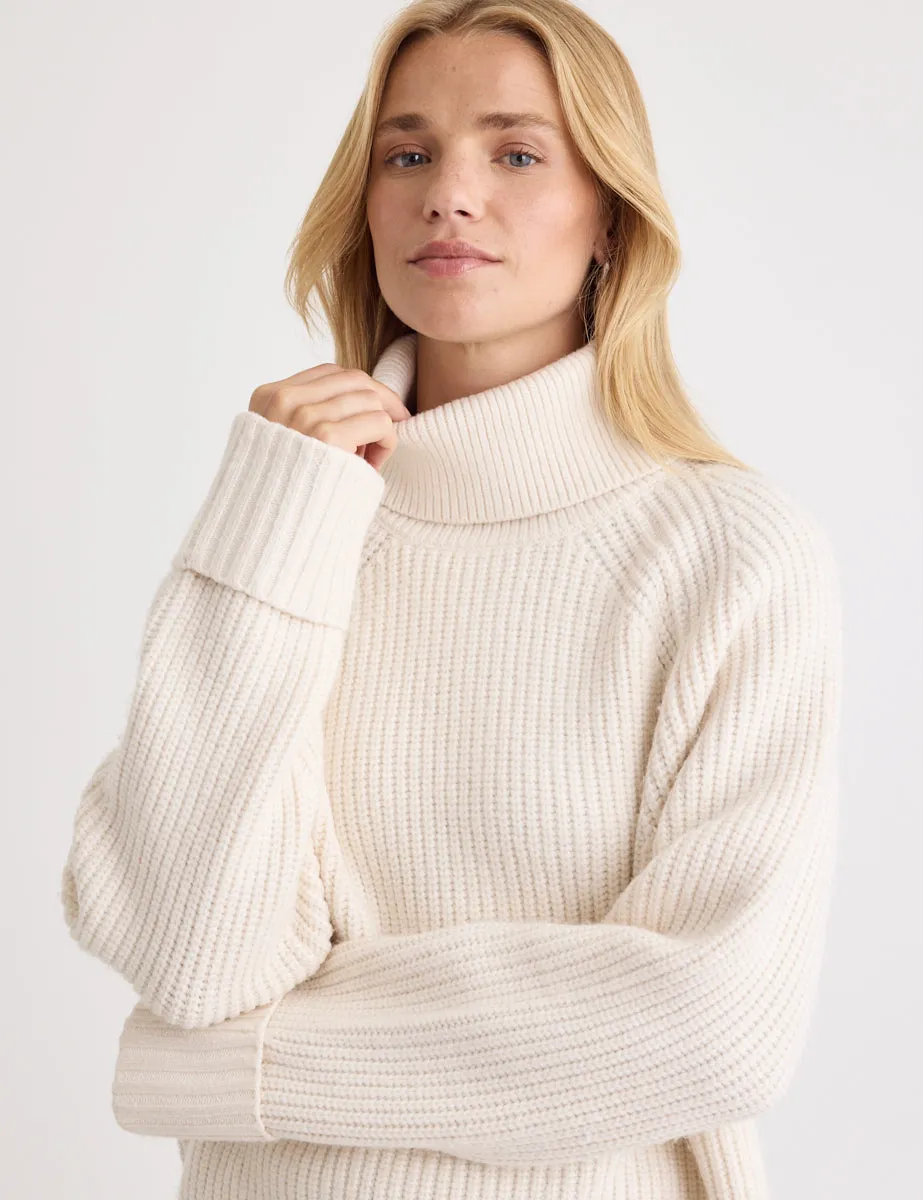 Cream Ribbed Chunky Knitted Jumper