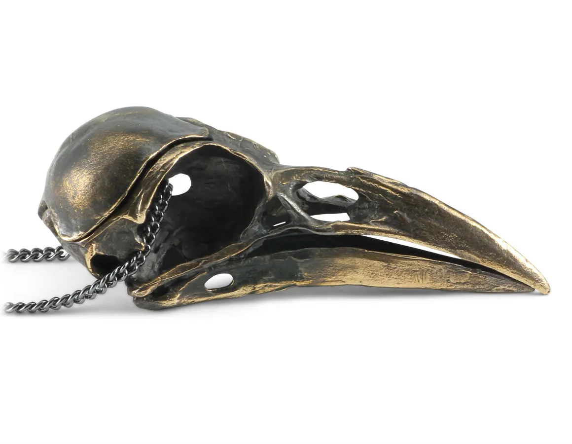 Crow Skull Locket - Bronze