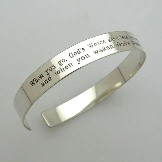 Custom Engraved Sterling Silver Cuff Bracelet