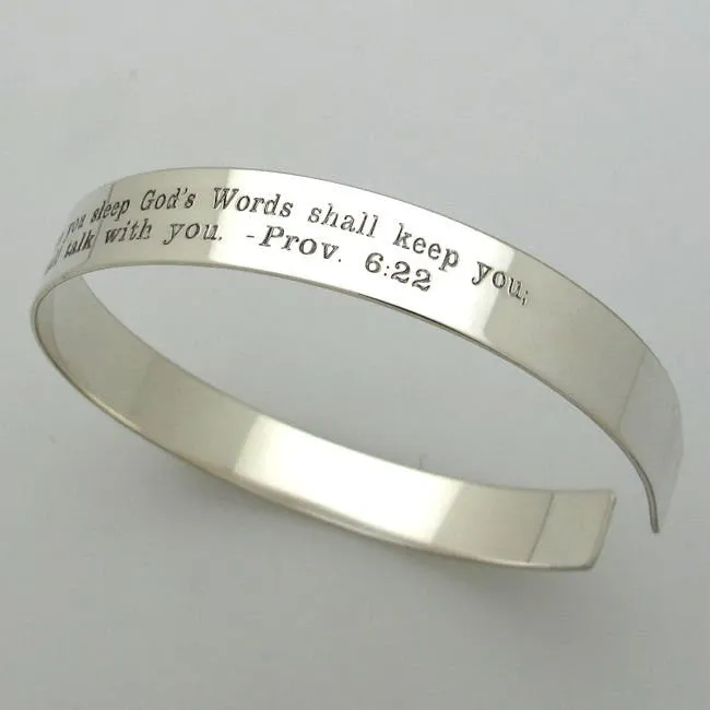 Custom Engraved Sterling Silver Cuff Bracelet