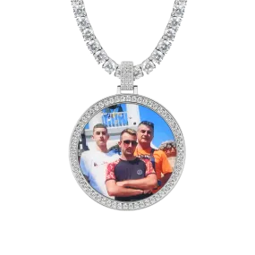 Custom Moissanite 46MM Photo Necklace Pendant