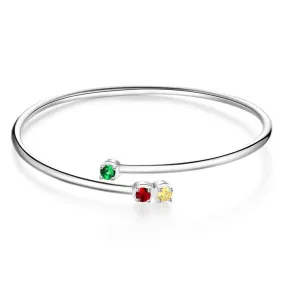 Customized 3 Birthstones Bracelets For Women