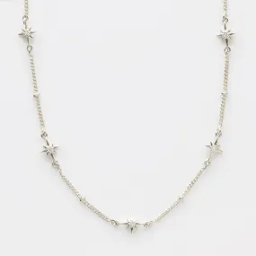 Dainty Star Chain in White Topaz