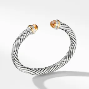 David Yurman 7MM Cable Bracelet with Citrine and 14K Gold