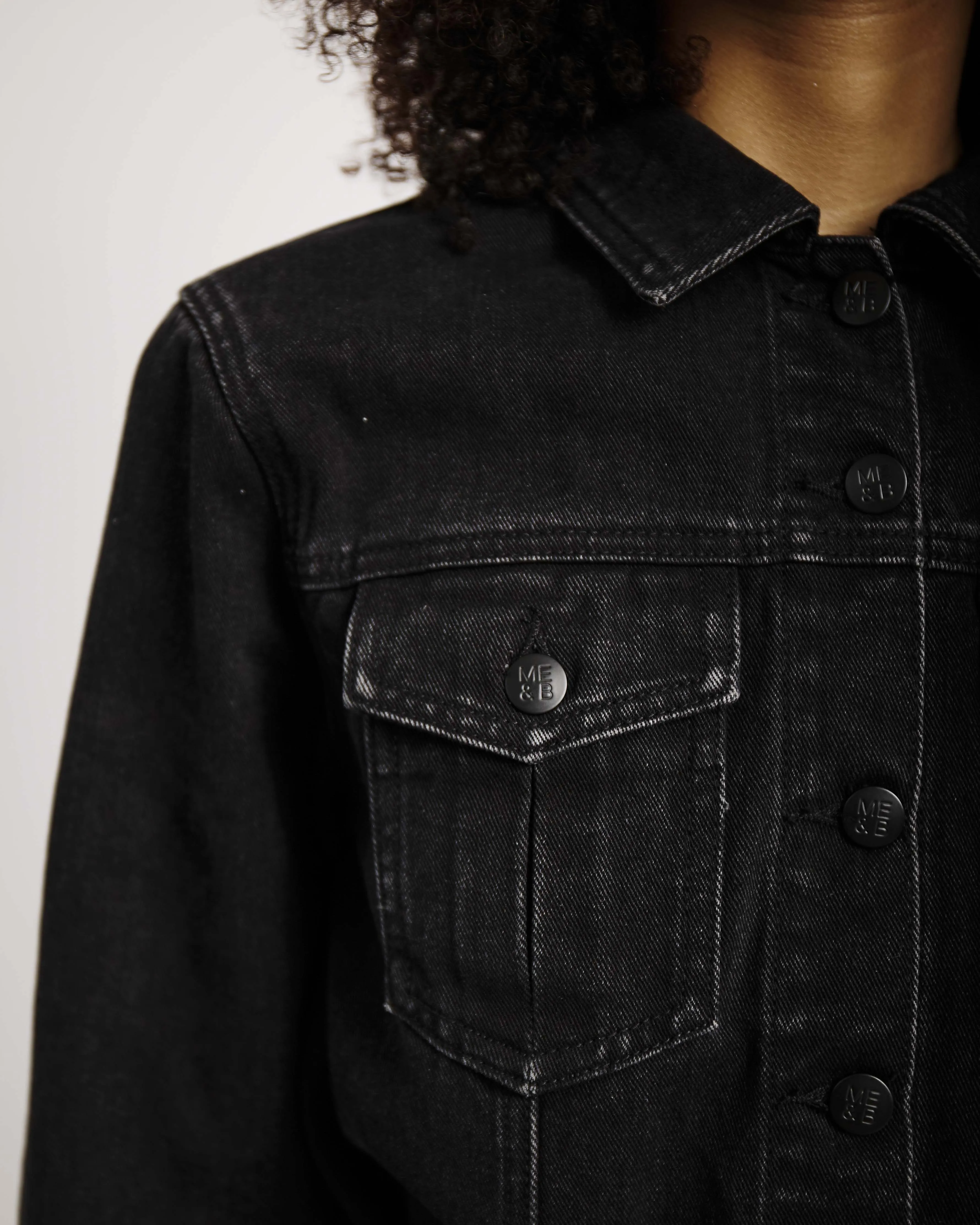 Denim Shirt Dress in Black