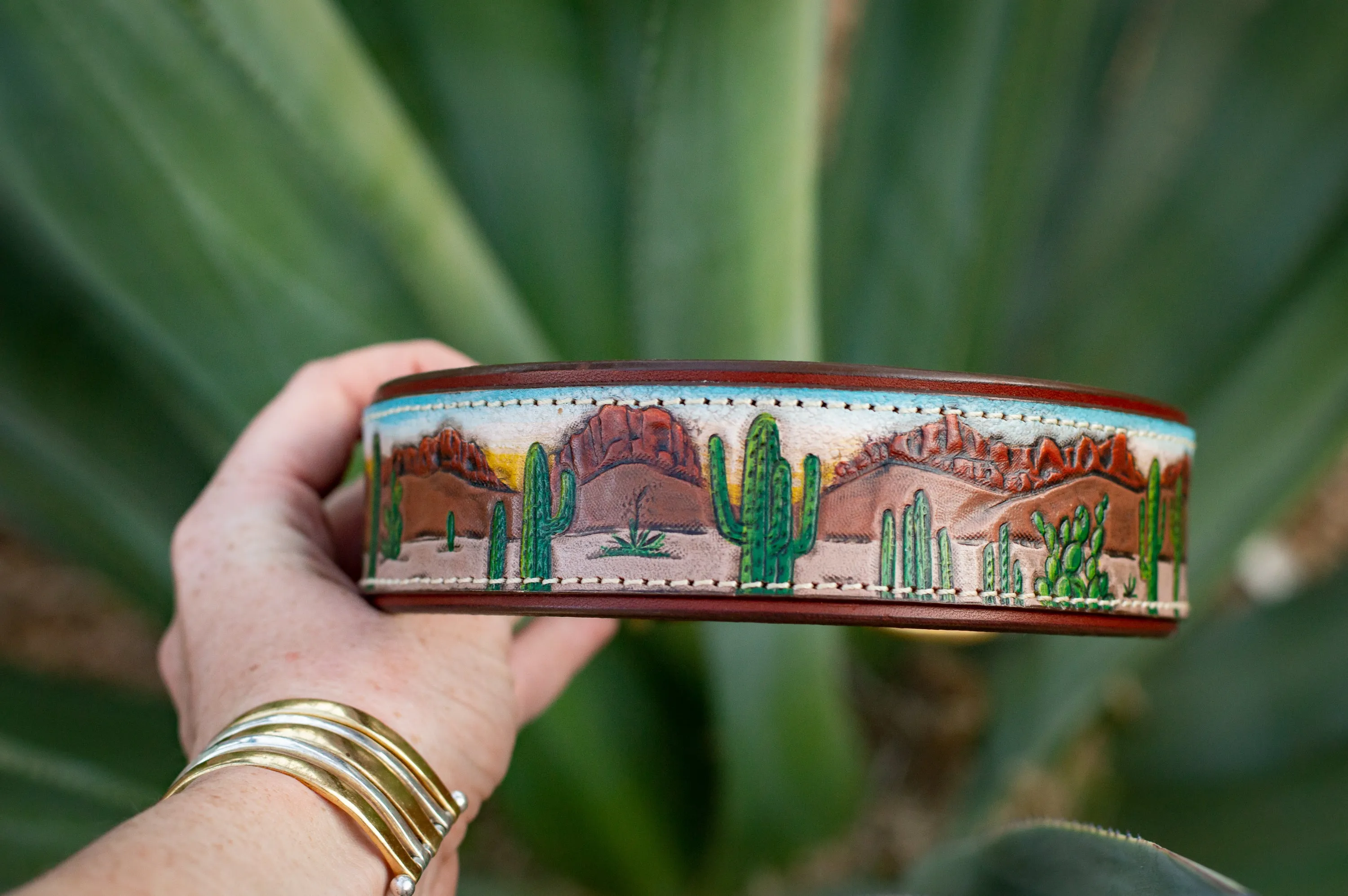 Desert & Cactus Dog Collar / Southwest Dog Collar