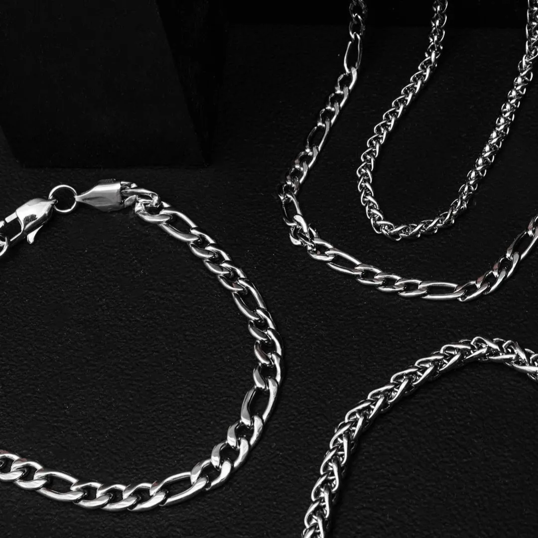 Figaro Chain - White Gold