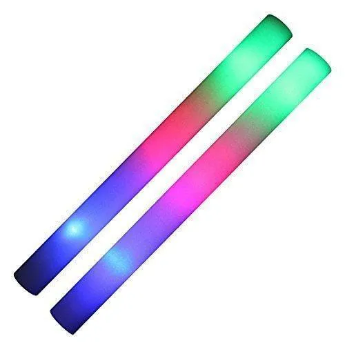 Flashing LED Multi Coloured Foam Sticks x 5