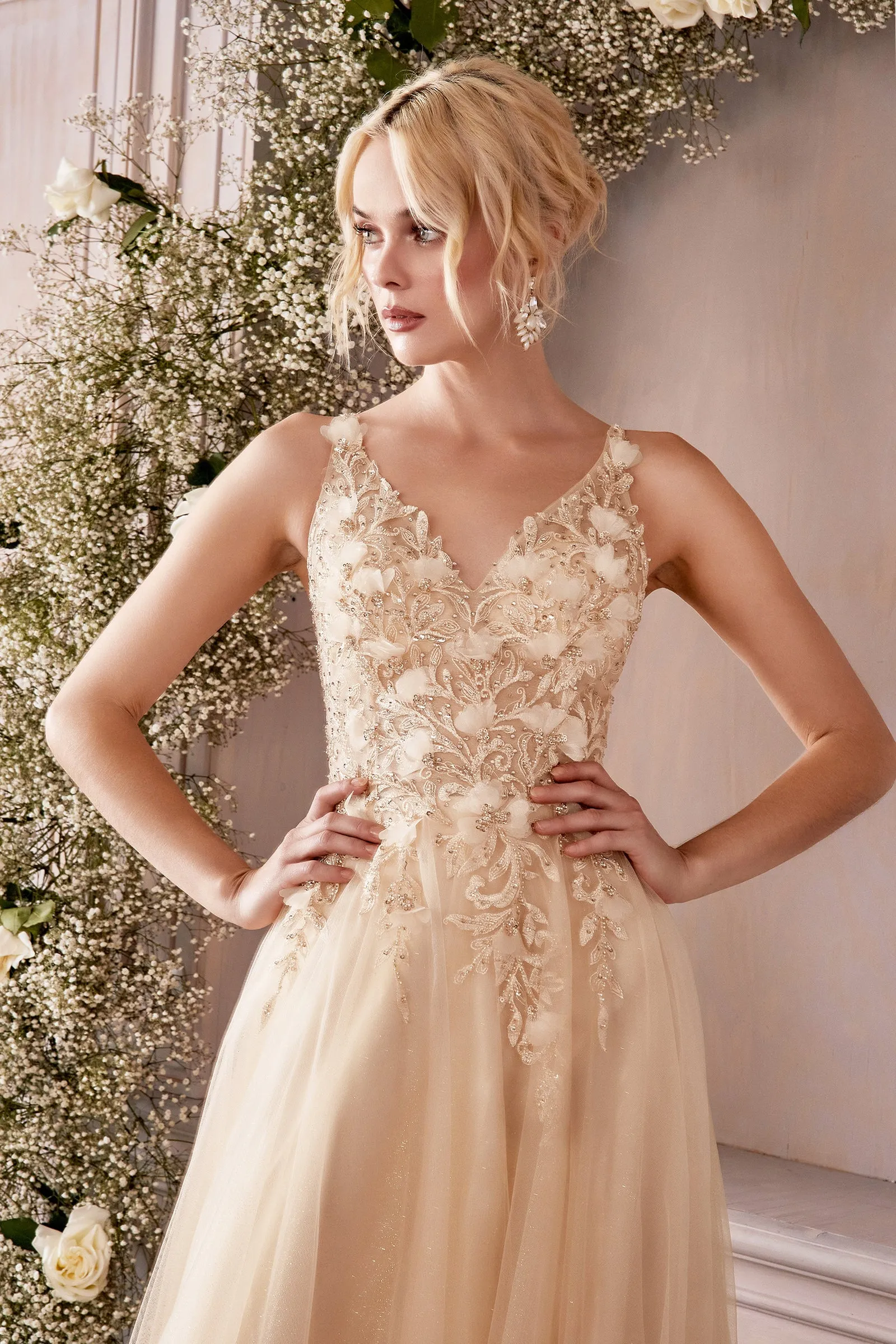 Fleur | Lace Floral A-Line Gown | LaDivine CD0181