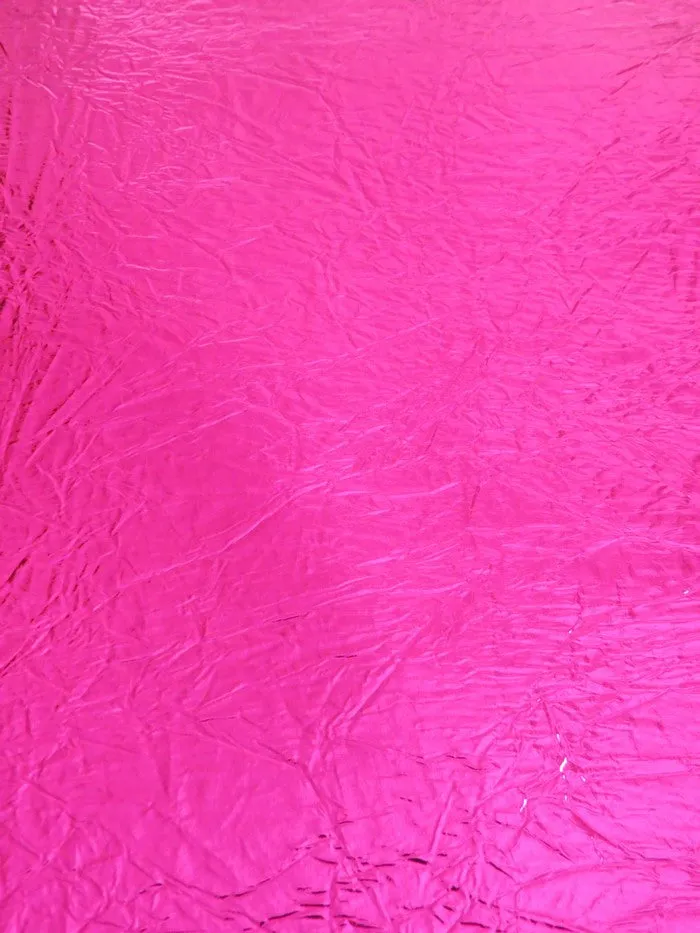 Fuchsia Distressed/Crushed Chrome Metallic Mirror Vinyl Fabric / By The Roll - 30 Yards