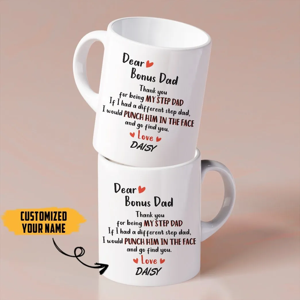 Gearhuman 3D Dear Bonus Dad Fathers Day Gift Custom Name Mug