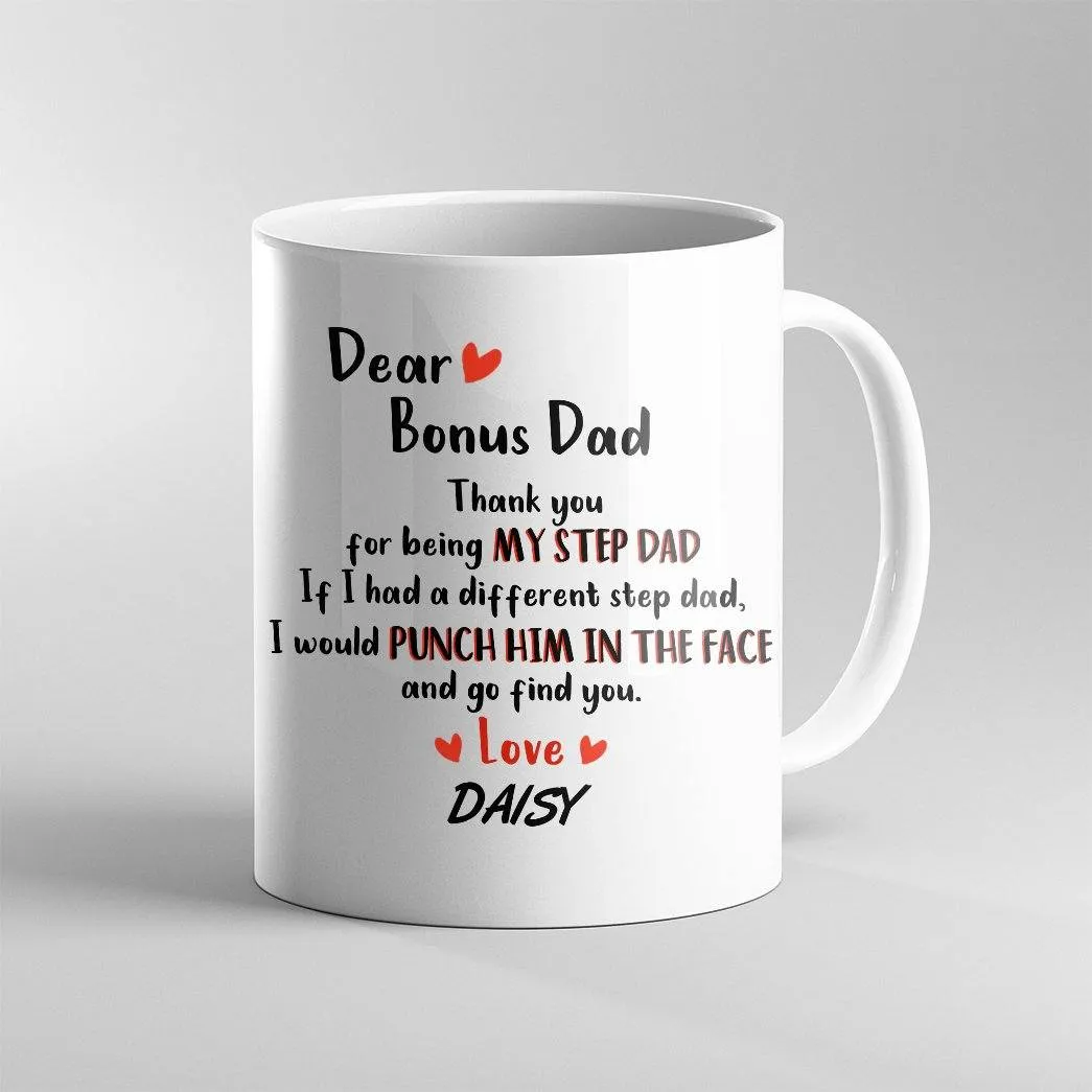 Gearhuman 3D Dear Bonus Dad Fathers Day Gift Custom Name Mug