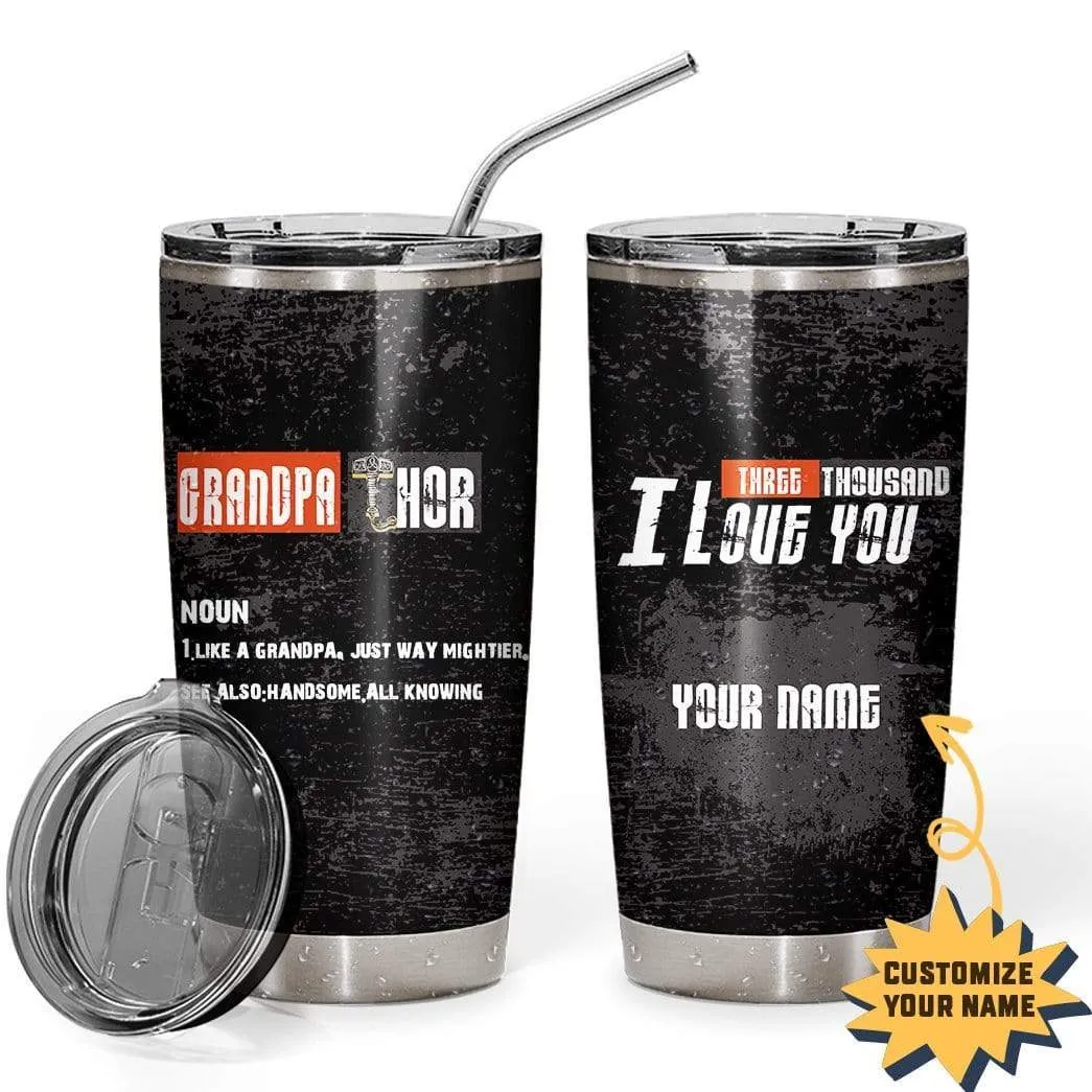 Gearhuman 3D I Love You Grandpa Custom Name Design Vacuum Insulated Tumbler