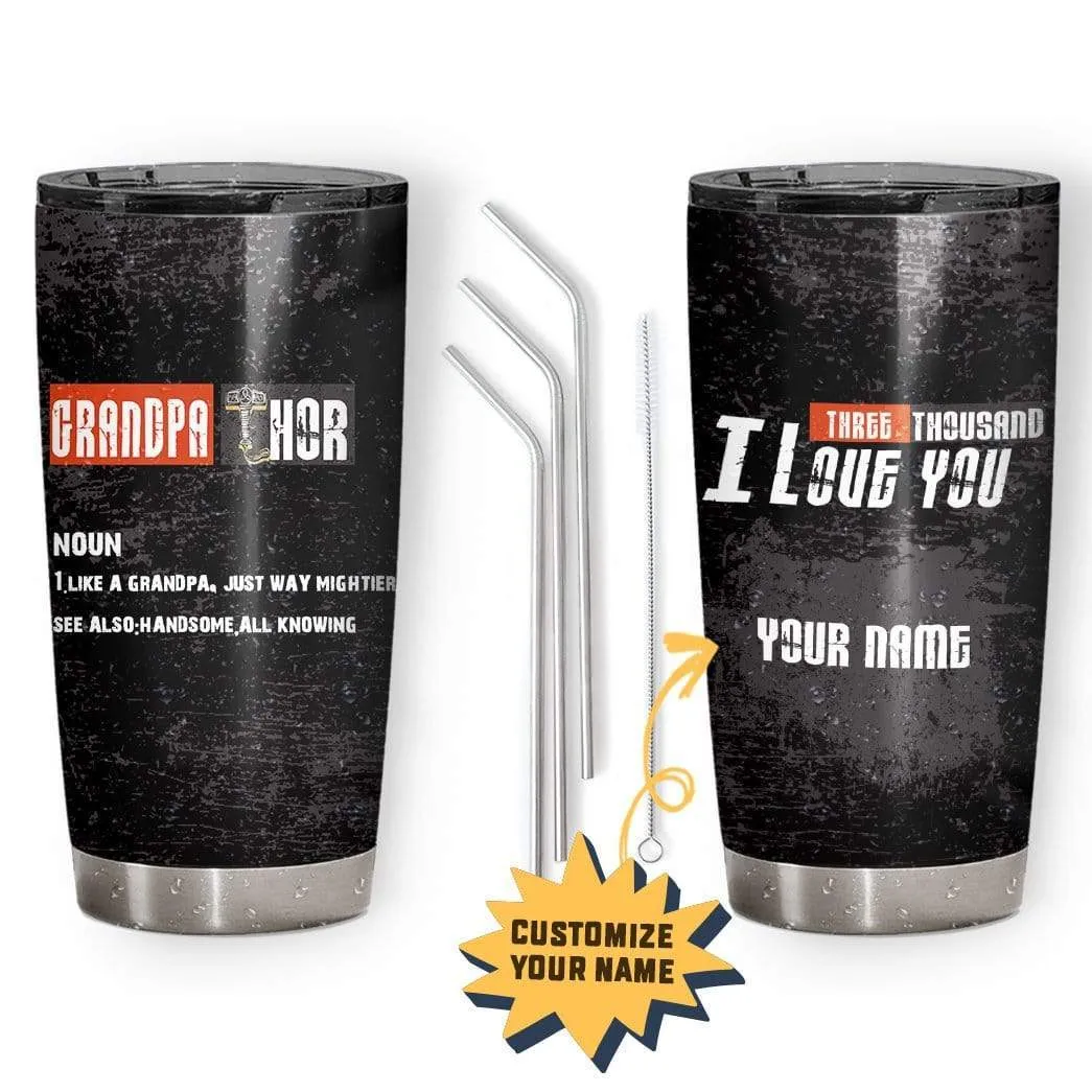 Gearhuman 3D I Love You Grandpa Custom Name Design Vacuum Insulated Tumbler