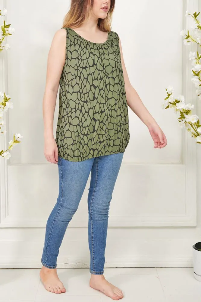 Giraffe Print Viscose Top