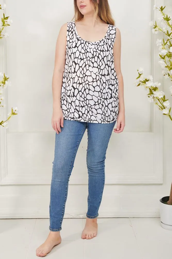 Giraffe Print Viscose Top