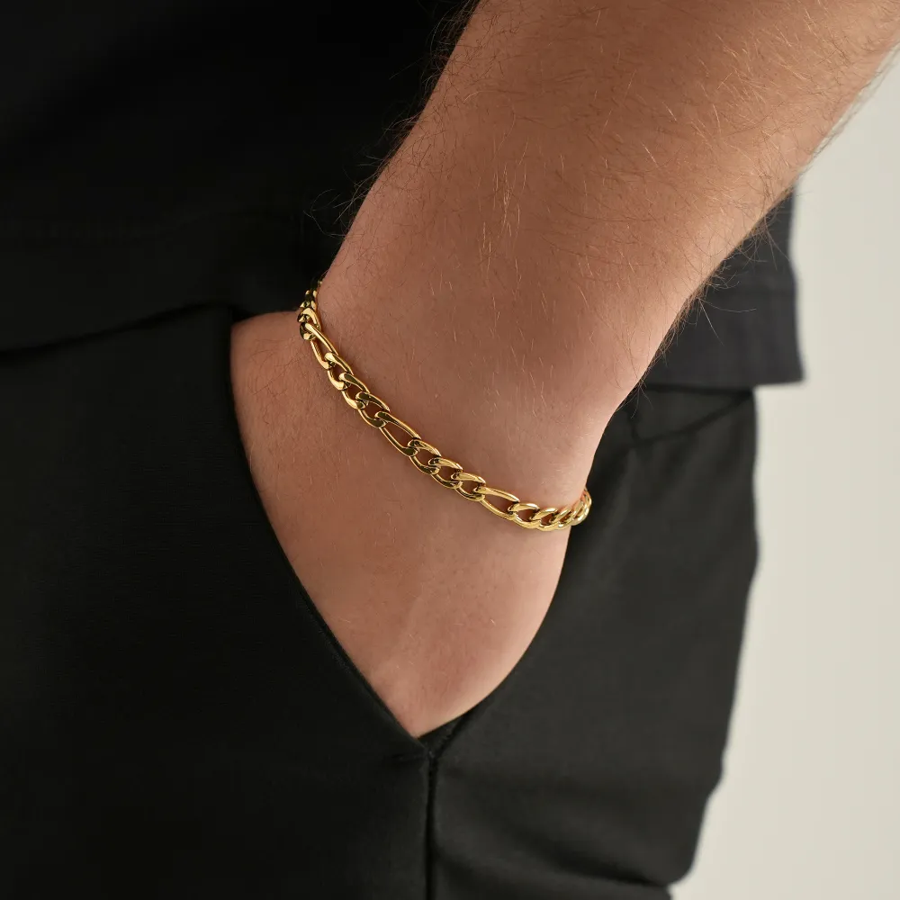 Gold Figaro Bracelet (5MM)