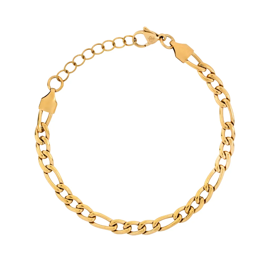 Gold Figaro Bracelet (5MM)