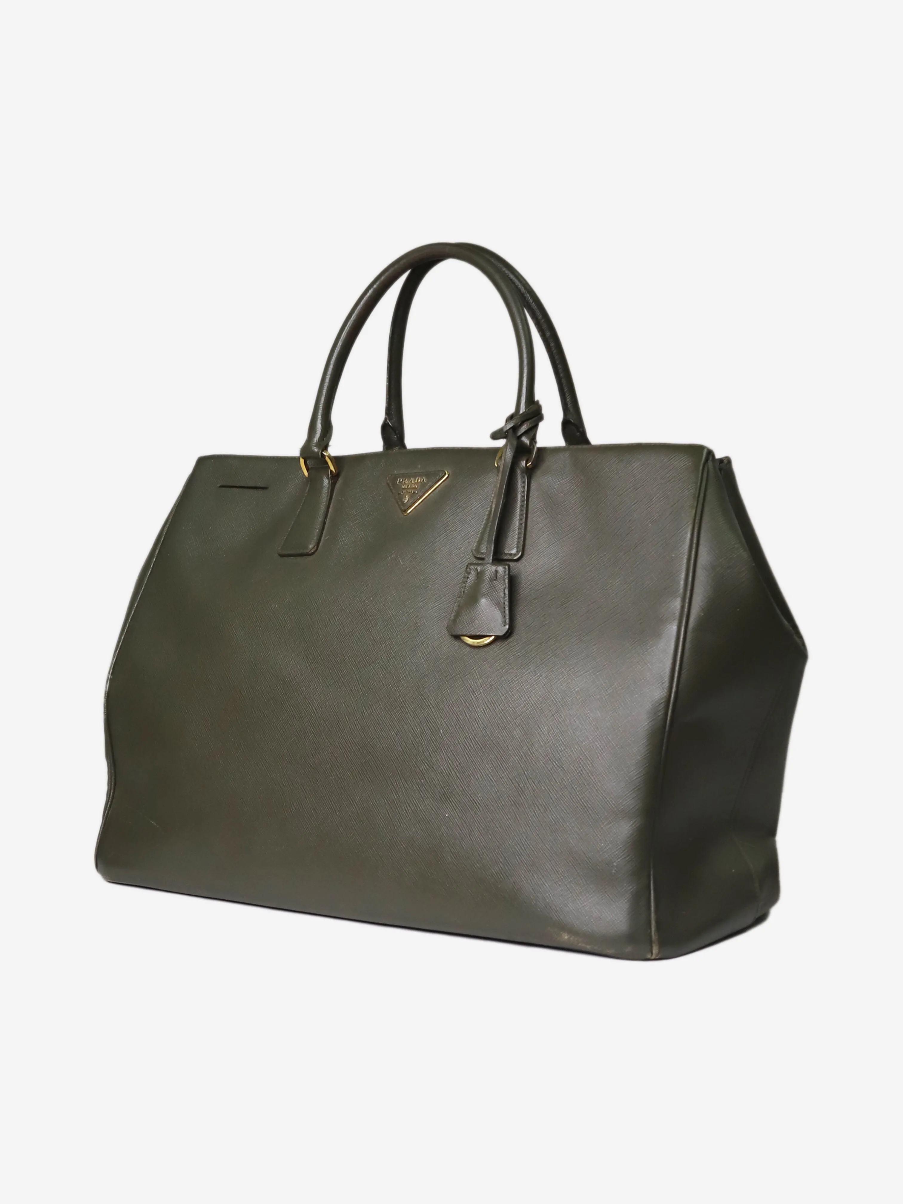 Green large Saffiano leather Galleria top handle bag