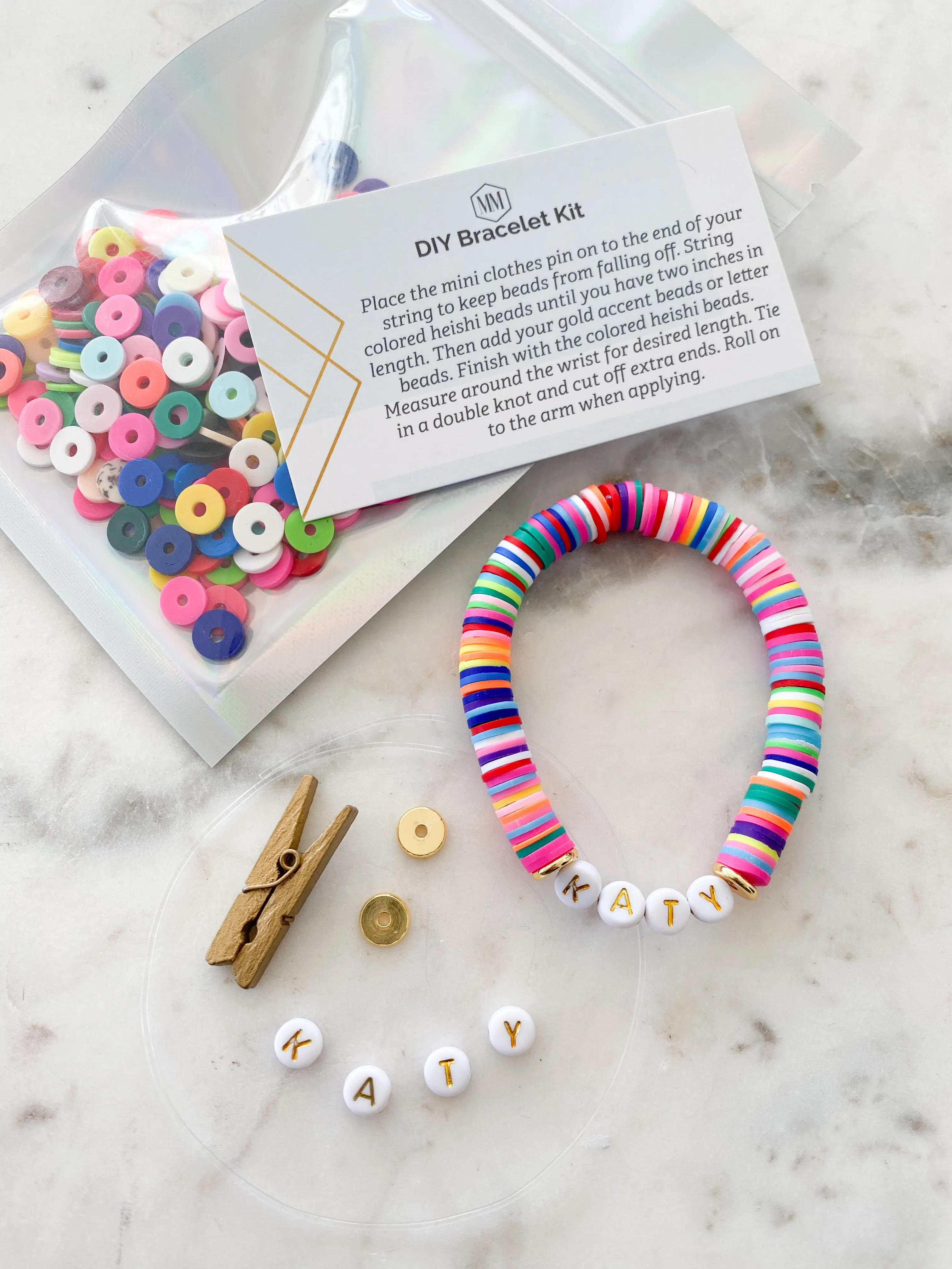 Heishi Color Pop Bracelet DIY Kit  Custom Word