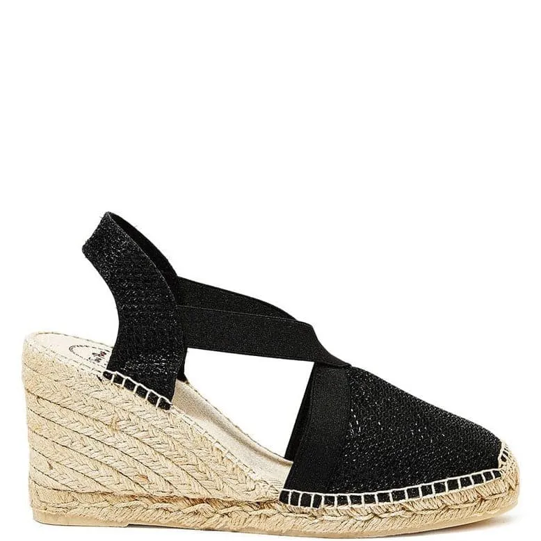 High Heel Metallic Cotton Blend Wedge Espadrille for Women - Triton-7