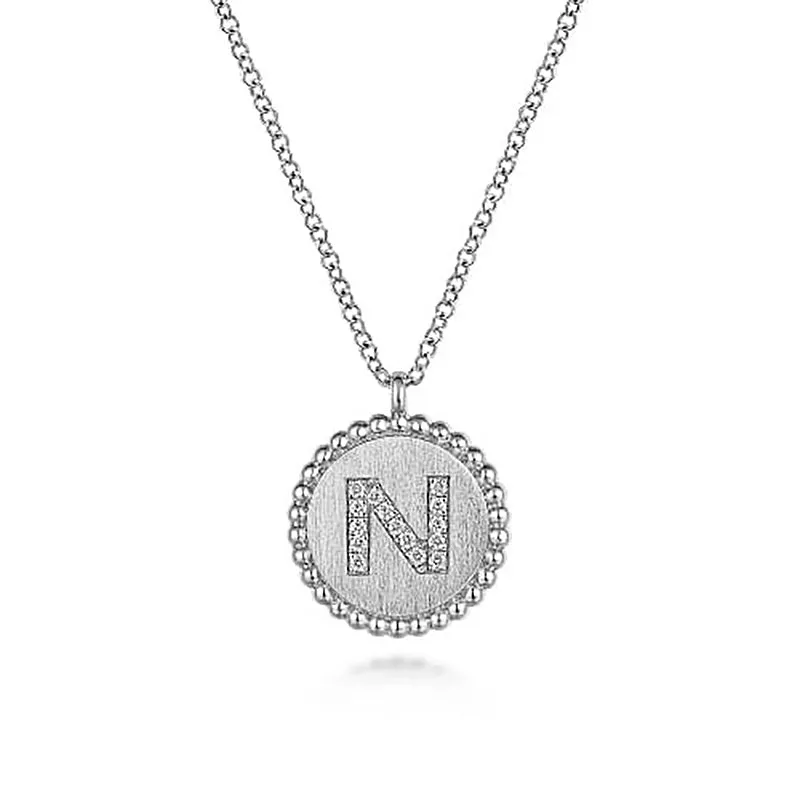 Initial N Medallion Necklace