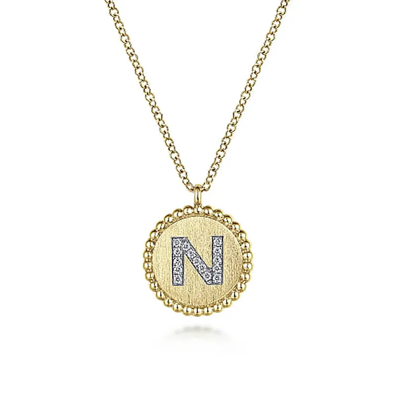 Initial N Medallion Necklace