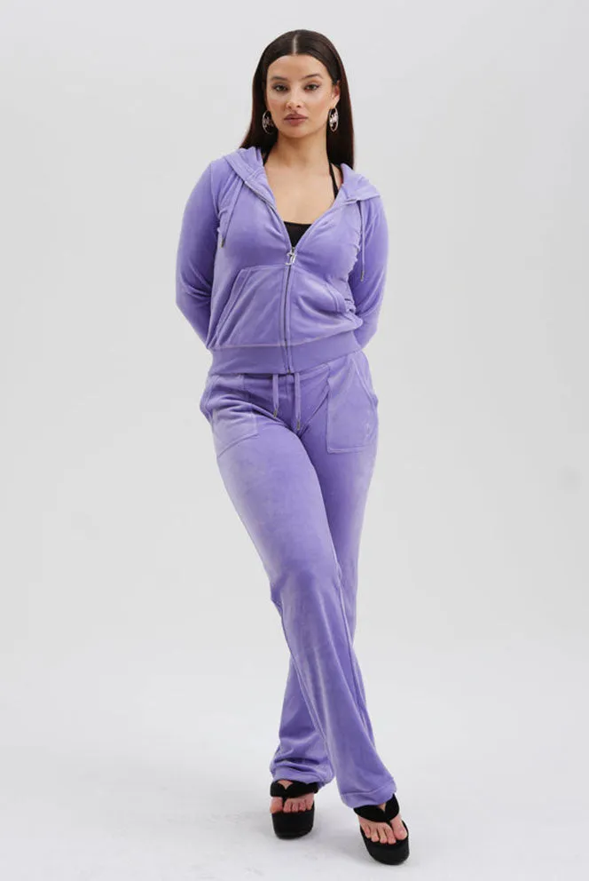 Juicy Couture Robertson Classic Velour Hoodie - Dahlia Purple