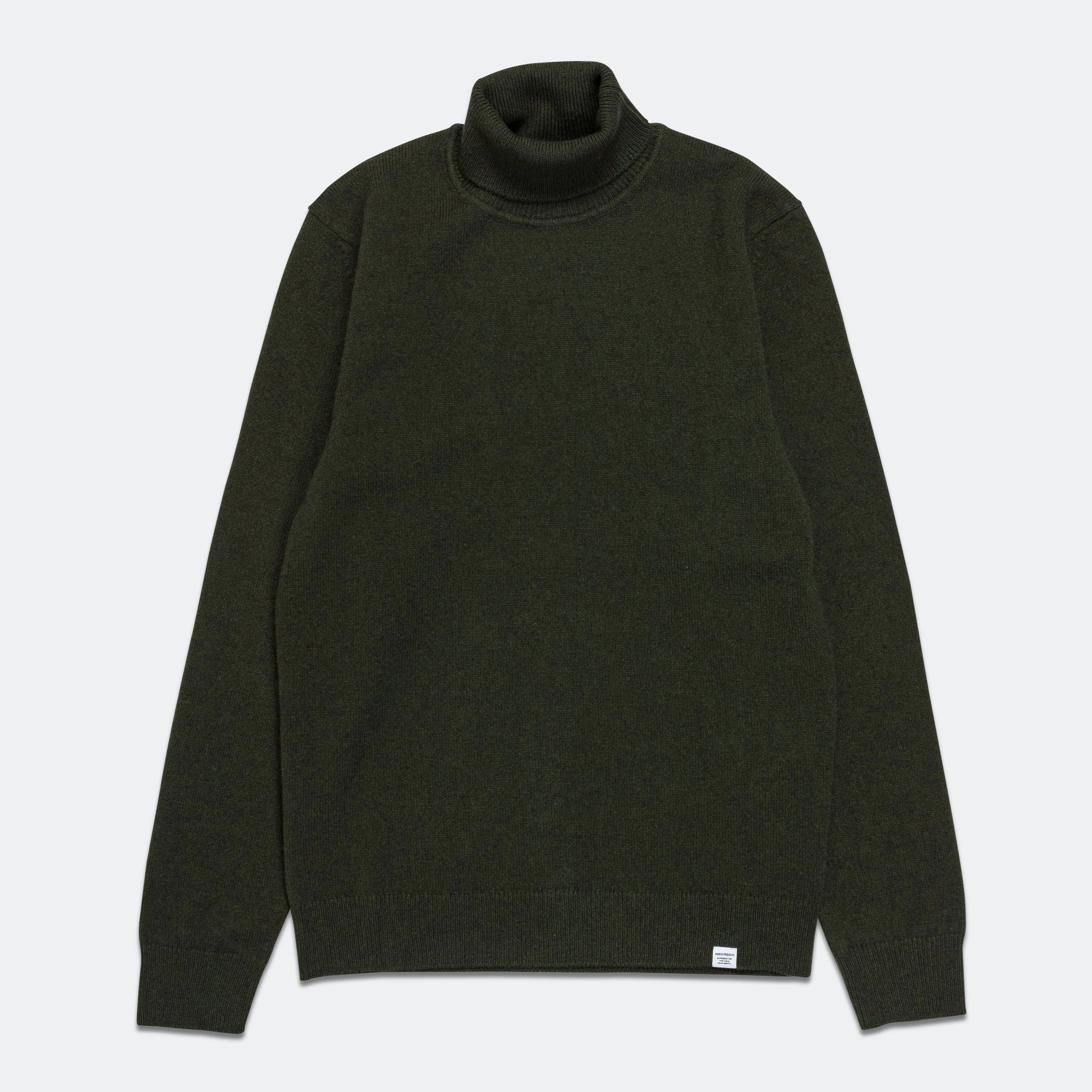 Kirk Merino Lambswool Turtleneck - Army Green