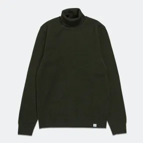 Kirk Merino Lambswool Turtleneck - Army Green