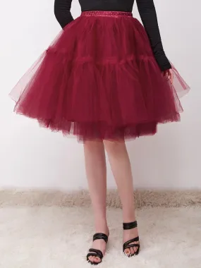 Knee-Length Tulle TUTU Dress Under Skirt