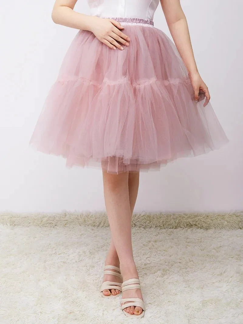 Knee-Length Tulle TUTU Dress Under Skirt