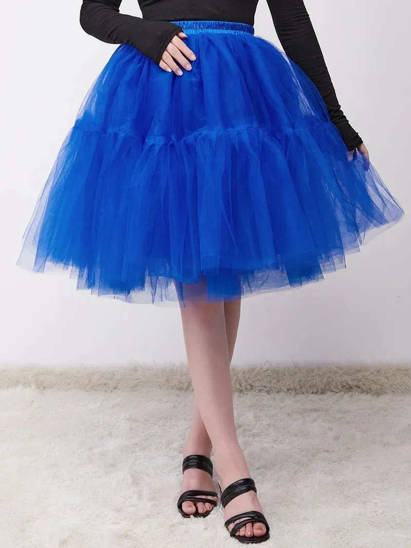 Knee-Length Tulle TUTU Dress Under Skirt