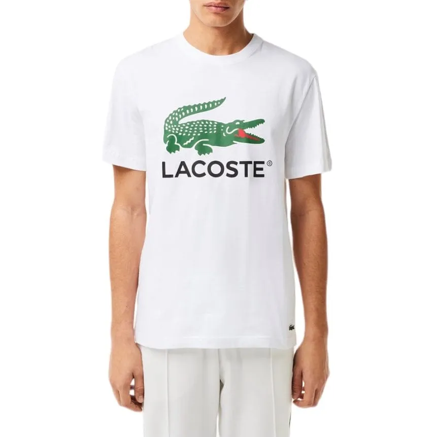 Lacoste Jersey Signature Print Tee (White) TH1285-51