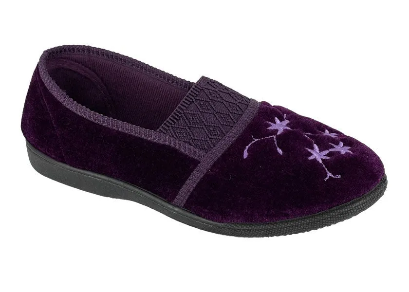 Ladies Bedroom Slippers Sizes 3 to 8 Womens Comfort Purple Joanna